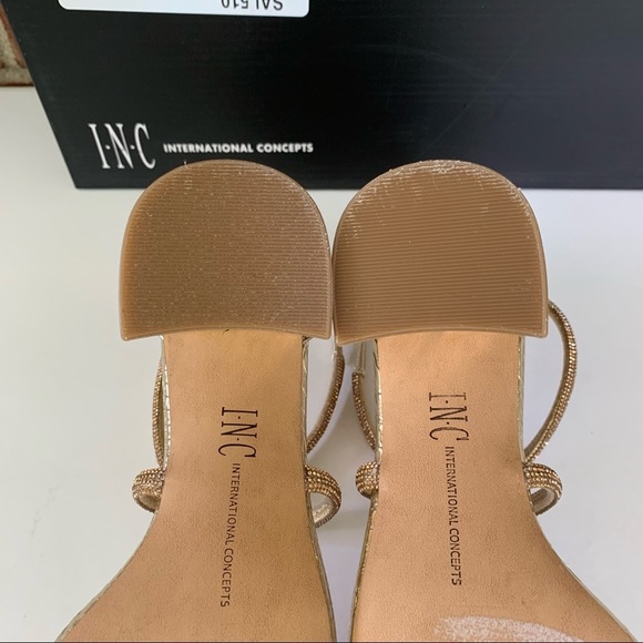 INC international concepts nerissa sandals gold block heel women’s size US 6 M - Picture 6 of 8